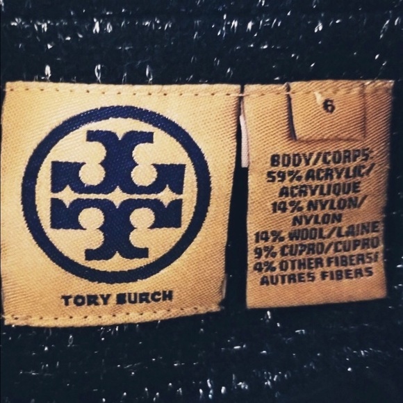 Tory Burch Jacket Black & Silver Metallic Tweed - Picture 5 of 5